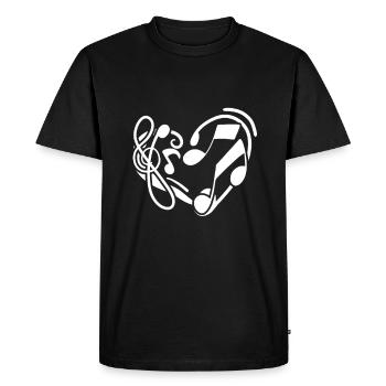 Musique Note de musique Amour - T-shirt Premium bio Homme - noir - Devant - Nico (187cm)