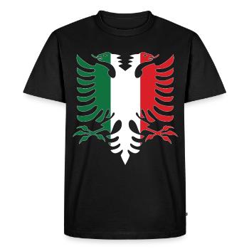 Albanie Italie Drapeau - T-shirt Premium bio Homme - noir - Devant - Nico (187cm)