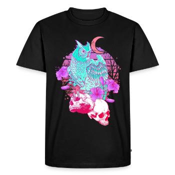 Pastel Goth Tête de mort Hibou Aesthetic Clothes lune - T-shirt Premium bio Homme - noir - Devant - Nico (187cm)