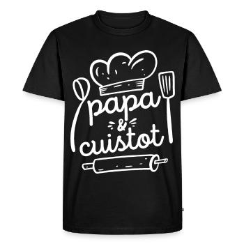 Papa et Cuistot Cadeau Papa Cuisine Barbecue - T-shirt Premium bio Homme - noir - Devant - Nico (187cm)