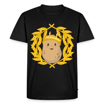 Potato tubers king laurel wreath vegetable crown - Men's Premium Organic T-Shirt - black - Front - Nico (187cm)