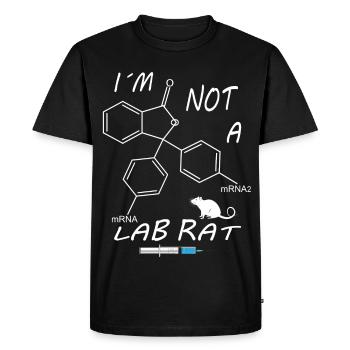 Je ne suis pas un labo de rat - T-shirt Premium bio Homme - noir - Devant - Nico (187cm)