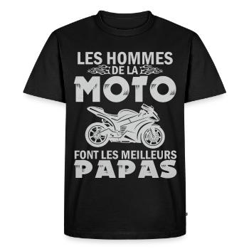 Les hommes de la moto font les meilleurs papas - T-shirt Premium bio Homme - noir - Devant - Nico (187cm)