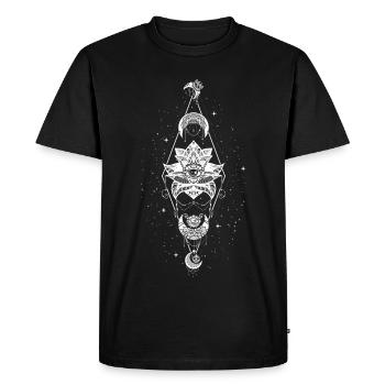 Occult Wicca Lune Lotus Witchcraft Aesthetic Goth - T-shirt Premium bio Homme - noir - Devant - Nico (187cm)