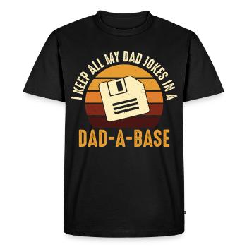 Dad Joke Floppy Disk Retro Design - Men's Premium Organic T-Shirt - black - Front - Nico (187cm)