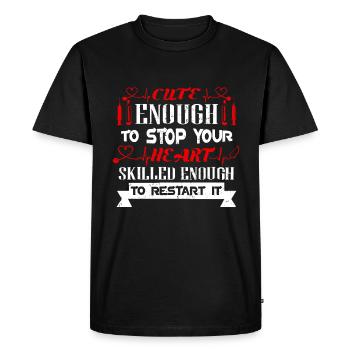 Drôle de cadeau de devis d’ambulancier paramédical pour l’infirmière de l’AIIC de l’EMT - T-shirt Premium bio Homme - noir - Devant - Nico (187cm)