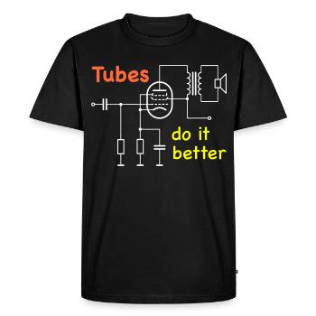 Les tubes à vide le font mieux - T-shirt Premium bio Homme - noir - Devant - Nico (187cm)