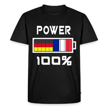 Deutschland und Frankreich Power 100% - Männer Premium Bio T-Shirt - Schwarz - Vorne - Nico (187cm)
