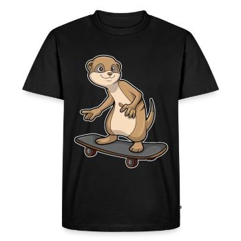 Suricate Skater Skateboard - T-shirt Premium bio Homme - noir - Devant - Nico (187cm)