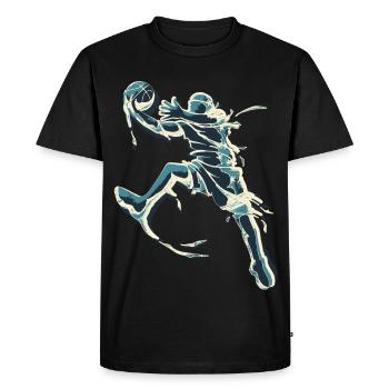 Basket - basket-ball en bleu - Jordan - T-shirt Premium bio Homme - noir - Devant - Nico (187cm)