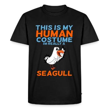 La mouette - T-shirt Premium bio Homme - noir - Devant - Nico (187cm)