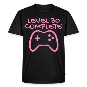30 anniversaire - Niveau 30 Complete - Gamer 30 ans - T-shirt Premium bio Homme - noir - Devant - Nico (187cm)
