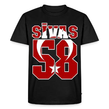 Sivas 51 Turkey - Men's Premium Organic T-Shirt - black - Front - Nico (187cm)