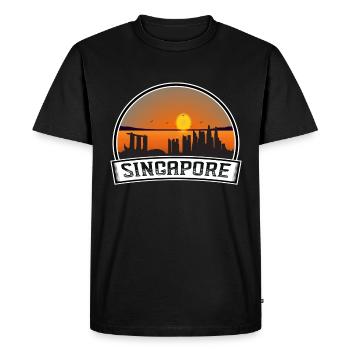 Singapore Singapore Skyline Vintage Sunset Travel - Men's Premium Organic T-Shirt - black - Front - Nico (187cm)