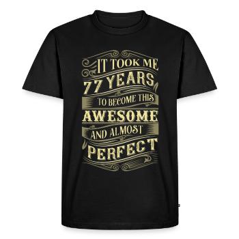 77e anniversaire - T-shirt Premium bio Homme - noir - Devant - Nico (187cm)