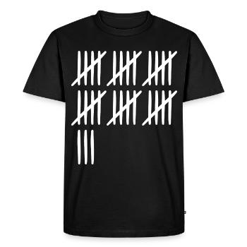 33 Anniversaire Liste-barres - 33 ans - T-shirt Premium bio Homme - noir - Devant - Nico (187cm)