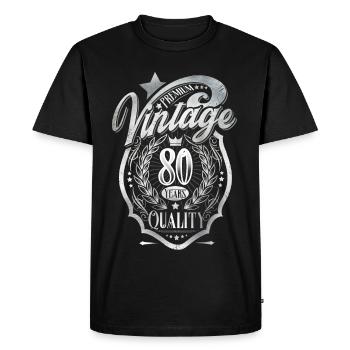 80e anniversaire Vintage - T-shirt Premium bio Homme - noir - Devant - Nico (187cm)
