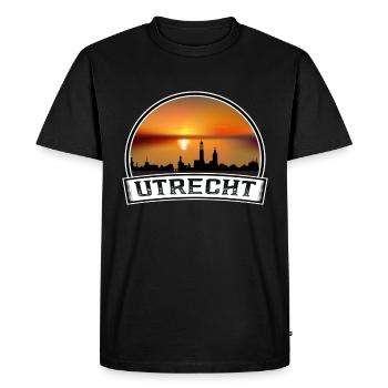 Utrecht Pays-Bas Skyline Vintage Coucher Soleil Voyage - T-shirt Premium bio Homme - noir - Devant - Nico (187cm)