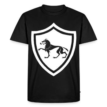 Symbole du loup blanc médiéval - T-shirt Premium bio Homme - noir - Devant - Nico (187cm)