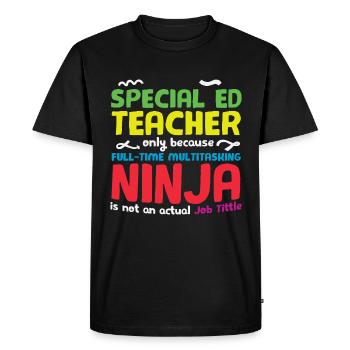 Professeur spécial Ed Autism Ninja - T-shirt Premium bio Homme - noir - Devant - Nico (187cm)