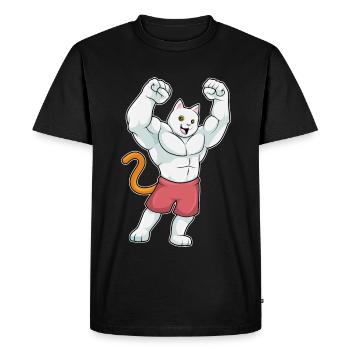 Sport de culturisme Culturiste Chat - T-shirt Premium bio Homme - noir - Devant - Nico (187cm)
