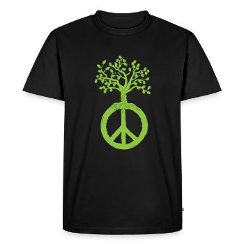 Hippie Paix Signe Inclusion Paix - T-shirt Premium bio Homme - noir - Devant - Nico (187cm)