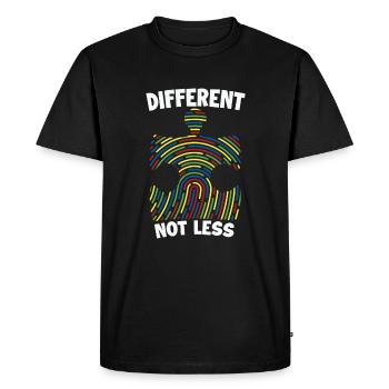 Diffirent pas moins d’autisme conscient de l’adn - T-shirt Premium bio Homme - noir - Devant - Nico (187cm)