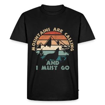 Mountains Are Calling Sunset - Men's Premium Organic T-Shirt - black - Front - Nico (187cm)