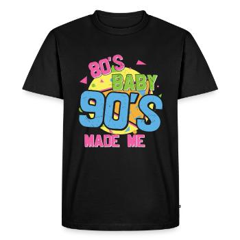 80s bébé 90s m’a fait j’aime les années 80 90s - T-shirt Premium bio Homme - noir - Devant - Nico (187cm)