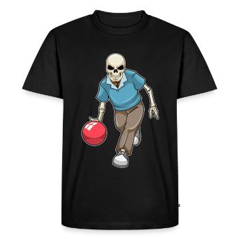 Boule de bowling squelette - T-shirt Premium bio Homme - noir - Devant - Nico (187cm)