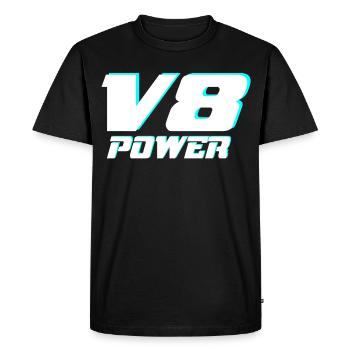 V8 - T-shirt Premium bio Homme - noir - Devant - Nico (187cm)