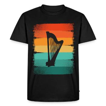 Harp - Men's Premium Organic T-Shirt - black - Front - Nico (187cm)