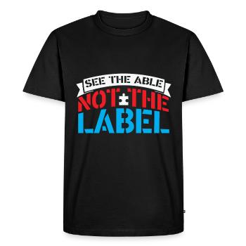 Autisme Voir le Capable Pas Le Lable - T-shirt Premium bio Homme - noir - Devant - Nico (187cm)
