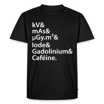 kV mAs Caféine Humour Café Radiologie Scanner Irm - T-shirt Premium bio Homme - noir - Devant - Nico (187cm)