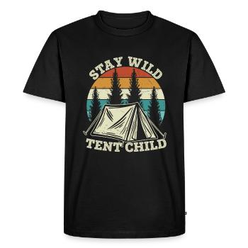 Séjour Wild Tente Enfant Camping En Plein Air - T-shirt Premium bio Homme - noir - Devant - Nico (187cm)