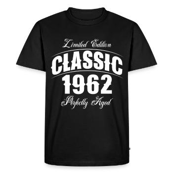 1962 Année de naissance Millésime Année Anniversaire - T-shirt Premium bio Homme - noir - Devant - Nico (187cm)