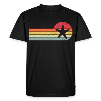 Étoile de mer - T-shirt Premium bio Homme - noir - Devant - Nico (187cm)
