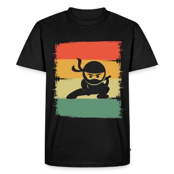 Ninja - Men's Premium Organic T-Shirt - black - Front - Nico (187cm)