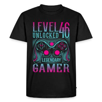 46th Birthday Level 46 Gamer Gaming Gaming - Men's Premium Organic T-Shirt - black - Front - Nico (187cm)