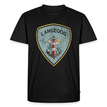 Conception du phare des armoiries de Langeoog - T-shirt Premium bio Homme - noir - Devant - Nico (187cm)
