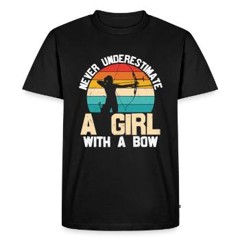 Conception de tir à l’arc amusante pour les filles bowhunter - T-shirt Premium bio Homme - noir - Devant - Nico (187cm)
