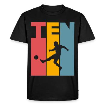 Football 10 ans fête d’anniversaire des enfants - T-shirt Premium bio Homme - noir - Devant - Nico (187cm)