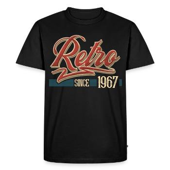 Retro 1967 Vintage Year of construction Birthday Vintage - Men's Premium Organic T-Shirt - black - Front - Nico (187cm)