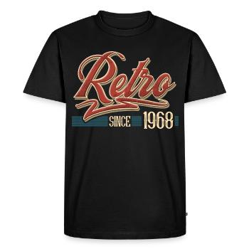 Retro 1968 Vintage Year of construction Birthday Vintage - Men's Premium Organic T-Shirt - black - Front - Nico (187cm)