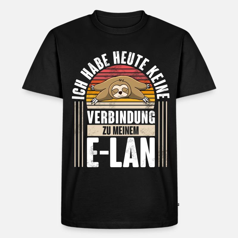 Faultier E-Lan - Männer Premium Bio T-Shirt - Schwarz