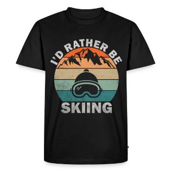 I'd Rather Be Skiing Retro Sunset - Men's Premium Organic T-Shirt - black - Front - Nico (187cm)