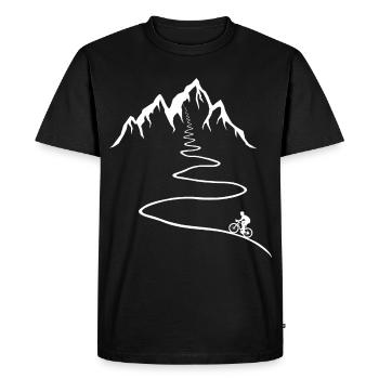 Rennrad, Fahrrad, Berg, Rennradfahrer, Straße, Weg - Männer Premium Bio T-Shirt - Schwarz - Vorne - Nico (187cm)