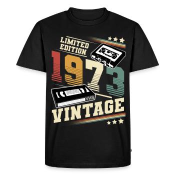 1973 Année de naissance Année de construction Anniversaire millésime - T-shirt Premium bio Homme - noir - Devant - Nico (187cm)