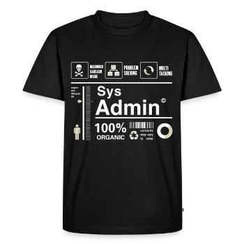 sys admin Inhalt Ironie Humor Computer Nerd pc cor - Männer Premium Bio T-Shirt - Schwarz - Vorne - Nico (187cm)