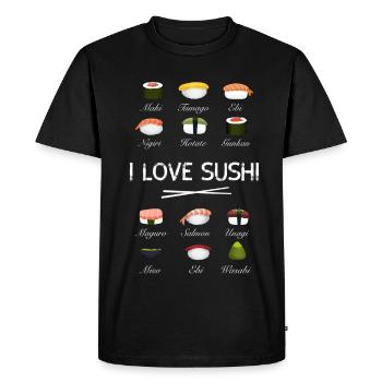sushi kit love sushi essi sticks vue d’ensemble japon - T-shirt Premium bio Homme - noir - Devant - Nico (187cm)